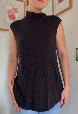 Knit turtleneck top Black Size L thumbnail 1