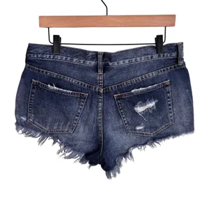We The Free Free People‎ Distressed Denim Shorts Blue Button Fly Sz 28 High Rise thumbnail 2