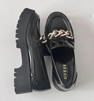 Guess Women's Hillford Shiny Black Faux Leather Platform Chunky Loafers Sz 7.5 thumbnail 6