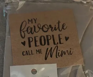 Gold Stainless Steel Hoop Earrings with 'My Favorite People Call Me Mimi' Card thumbnail 1