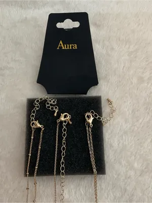 Aura Gold Layered Pendant Necklace Set with Medallion and Crystal thumbnail 4