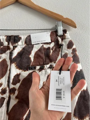 WeWoreWhat cowhide print low rise skort co-ord in multi thumbnail 4