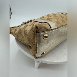 GUCCI Silver Trim Canvas Tote Bag thumbnail 7