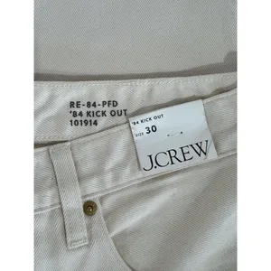 NWT J.CREW Womens Jeans Beige Denim Mid Rise Relaxed 84 Kickout Crop Size 30 thumbnail 4