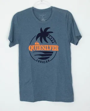 Quiksilver Womens Curacao Palm Tree Graphic‎ Shirt Size S Regular Fit Casual thumbnail 1