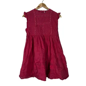 Free People Pintuck Lace Embroidered Babydoll Mini Dress Pink Boho Size XS thumbnail 2