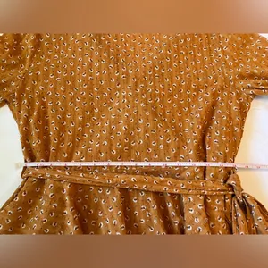 Women’s Ruffled Casual Work Wrap Blouse Size L Golden Mustard Yellow EUC thumbnail 6