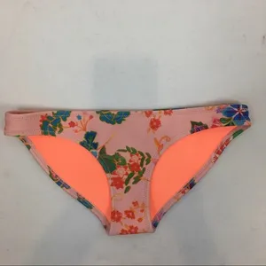 Triangl Pink Floral Neoprene Swim Bikini Bottoms XXS NEW thumbnail 4