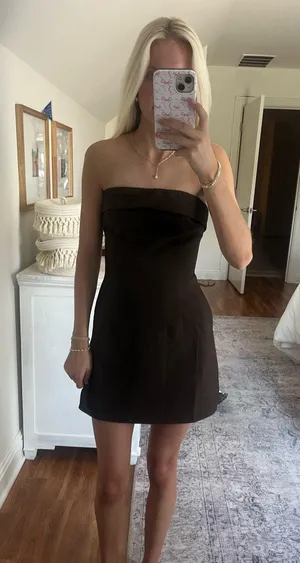 brown mini dress thumbnail 6
