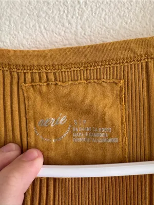 NWT aerie Ribbed Scoop Racerback Tank - Mustard Gold thumbnail 2