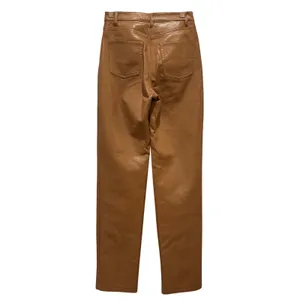 Wilfred Melina‎ Vegan Leather Pants Women 0 Tan Brown Camel High Rise Straight thumbnail 7