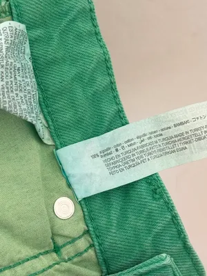 Zara Jeans Size 0 Green High‎ Rise Wide Leg Raw Hem Baggy Colored Denim Earthy thumbnail 7