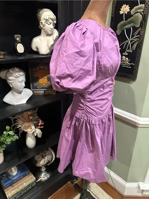 Karlie Purple Poplin Cinch‑Waist Dress – Size Medium thumbnail 7