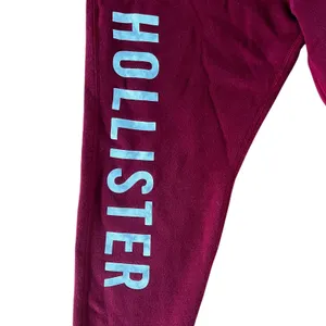 HOLLISTER Graphic Logo Deep Red Sweatpants Fleece Jogger | S thumbnail 3