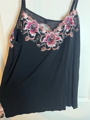 Soma Lined Fairy Delicate Floral Embroidery Adjustable Soft Camisole Top Size XL thumbnail 10