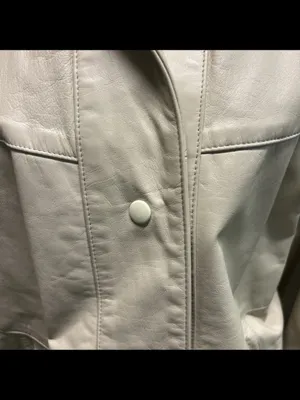 Vintage Giovinezza Moda By Rocco New York Leather Coat Off-White. Size M Glam thumbnail 2