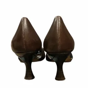 Kate Spade New York Brown Leather Square Toe Vintage Pump thumbnail 6