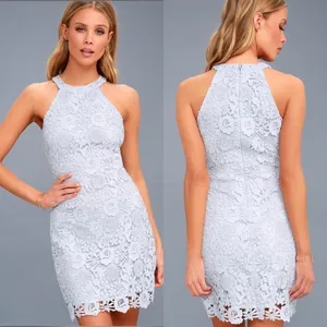 NWT Lulus Love Poem Lace Mini Dress in Light Blue Size Large‎ thumbnail 2