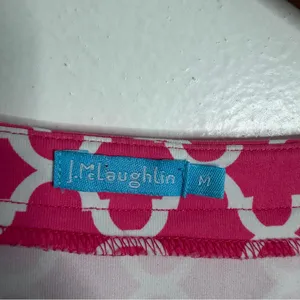 NWOT J. McLaughlin Catalina Pink Geometric Print Dress Cap Sleeve Medium Preppy‎ thumbnail 3