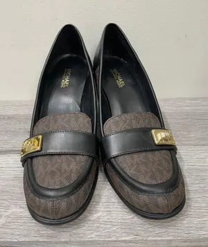 Michael‎ Kors Brown Signature Logo Padma Signature Block Heel Loafer Pumps 6M thumbnail 1