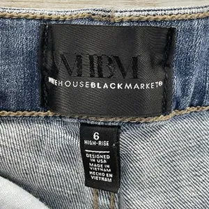 White House Black Market Womens 6 Jeans Embellished Silver Bead‎ Skinny Everyday thumbnail 12