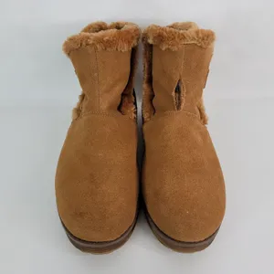 Skechers Ankle Boots Womens 9 Tan Suede‎ Faux Fur Lined 48677 thumbnail 4