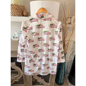 Toss Designs Nightshirt Womens White Pink Christmas Truck S/M thumbnail 3