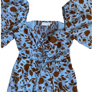ASTR the Label‎ Blue Brown Floral Lace Up Cutout Midi Dress ALD44563 Small thumbnail 7