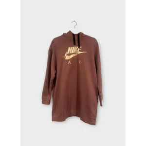 Nike Air Oversized Hoodie Sweatshirt Dress Mauve Rose Gold S thumbnail 4