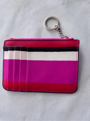 Kate Spade New York Multicolor Stripe Saffiano Leather Card Holder Wallet Pouch thumbnail 2