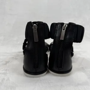 Sorel Gladiator Sandals Ruched Straps Back Zipper Black Leather Size‎ 6.5 thumbnail 5