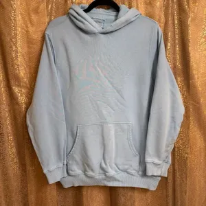Aerie Light Blue Distressed Pullover Hoodie Oversized Sweatshirt XS thumbnail 1