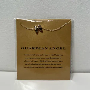 Guardian Angel Wings Charm Adjustable Gold Meaningful Grieving Healing Necklace thumbnail 3