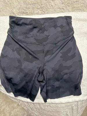 Lululemon High Rise Black Camo Heritage 365 Align Biker Shorts thumbnail 2