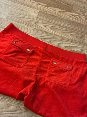 Juicy Couture Red Terry Drawstring Capri Sweatpants Size Large thumbnail 8