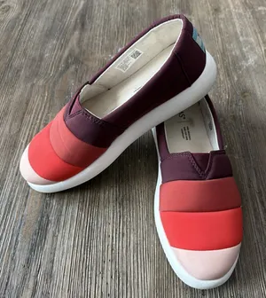 Toms Women's Alpargata Mallow Puff 8 Burgundy Red Pink Slip On Sandals Shoes thumbnail 1