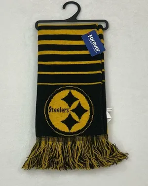 Pittsburgh Steelers NFL Football FOCO Team Logo Acrylic Winter Scarf Scarve 2 thumbnail 1