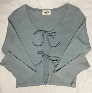 Urban Nation Blue Tie-Front Cardigan thumbnail 1