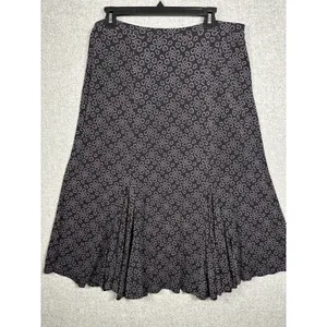 Vintage George Skirt Aline Womens Large Stretch Black Knee Length‎ Pul On thumbnail 2