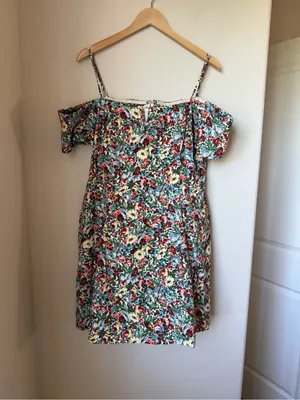 Anthropologie Maeve Bow Off-The-Shoulder Floral Mini Dress Size XL thumbnail 3