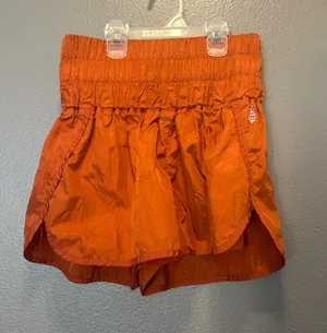 FP Movement Free People The Way Home Shorts Orange Size Medium High Waist Lined thumbnail 1