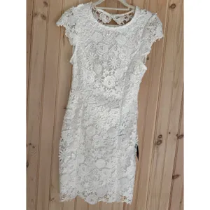 Lulus Romance Language White Backless Lace Dress Open Back Classy Lacey Medium thumbnail 3