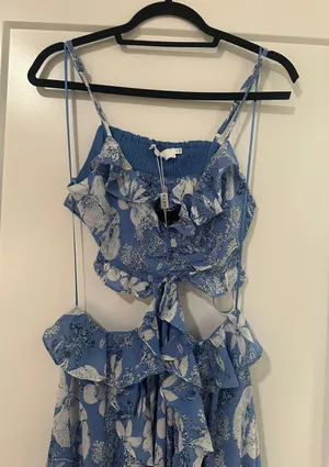 Blue Ruffle Maxi Dress thumbnail 11