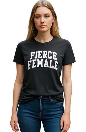 Fierce Female GRAPHIC CLASSIC Aeropostale GREY SHORT SLEEVE TSHIRT M thumbnail 1