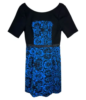 Plenty By Tracy Reese Anthropologie Medallion Foulard Frock Dress Blue 8 NEW thumbnail 1
