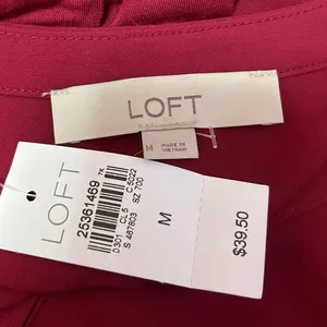 NEW Ann Taylor LOFT Red Sleeveless Half Button Shirt Blouse Tank Top Size M thumbnail 3