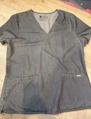 FIGS Technical Collection V-Neck Scrub Top‎ - Heather Gray - Size L thumbnail 1