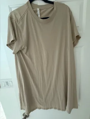 Lululemon Athletica Tan Short Sleeve Dress Tee thumbnail 1