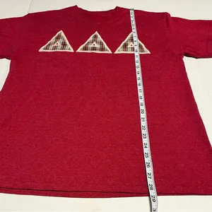 Delta Delta Delta Sorority Womens Large Red Plaid Short Sleeve Shirt Greek *FLAW thumbnail 4