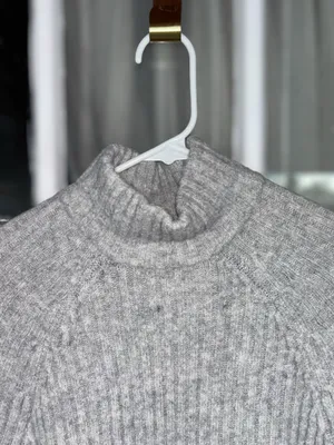 Abercrombie & Fitch Women's Small Oatmeal Wool Blend Mockneck Sweater Dual Zip thumbnail 6